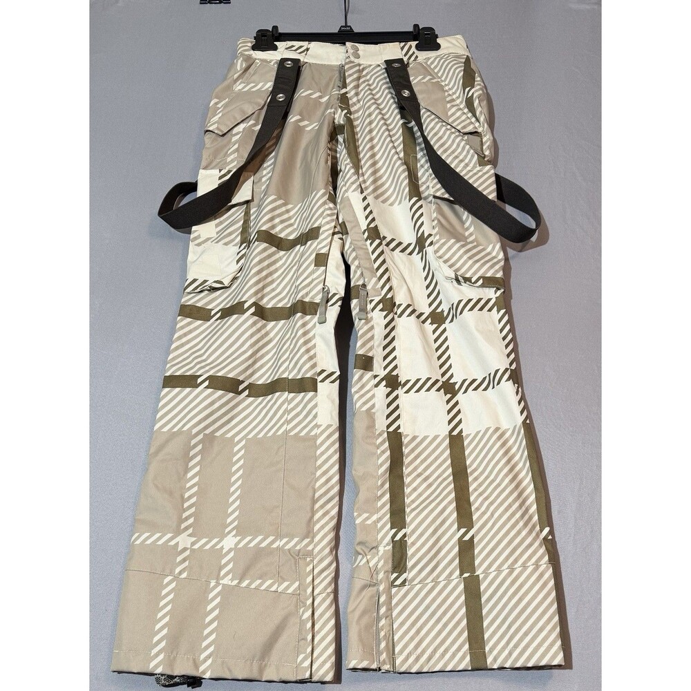 DC Snowboarding Ski Bib Pants Brown Plaid Women’s XS